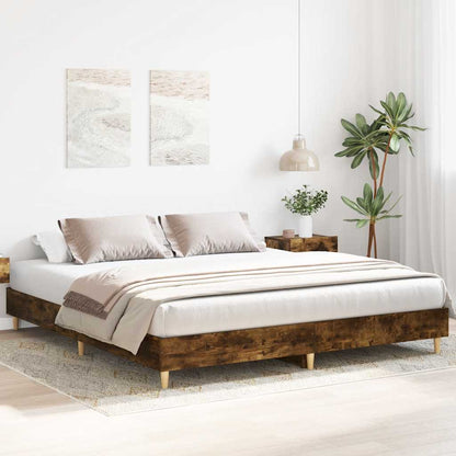 Bedframe zonder matras hout gerookt eikenkleurig 180x200 cm