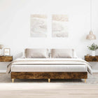 Bed frame without mattress smoked oak-coloured wood 180x200 cm