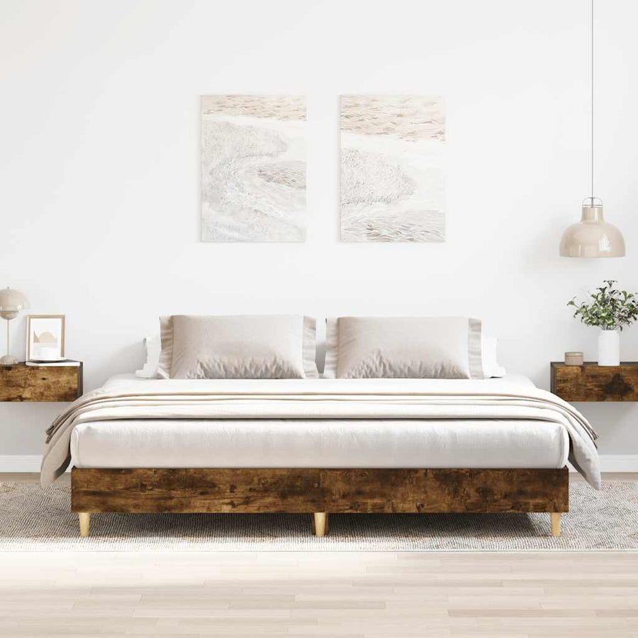 Bedframe zonder matras hout gerookt eikenkleurig 180x200 cm