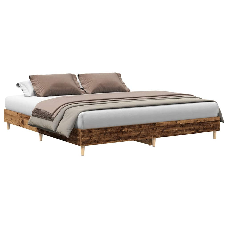 Bedframe zonder matras 180x200 cm bewerkt hout oud hout