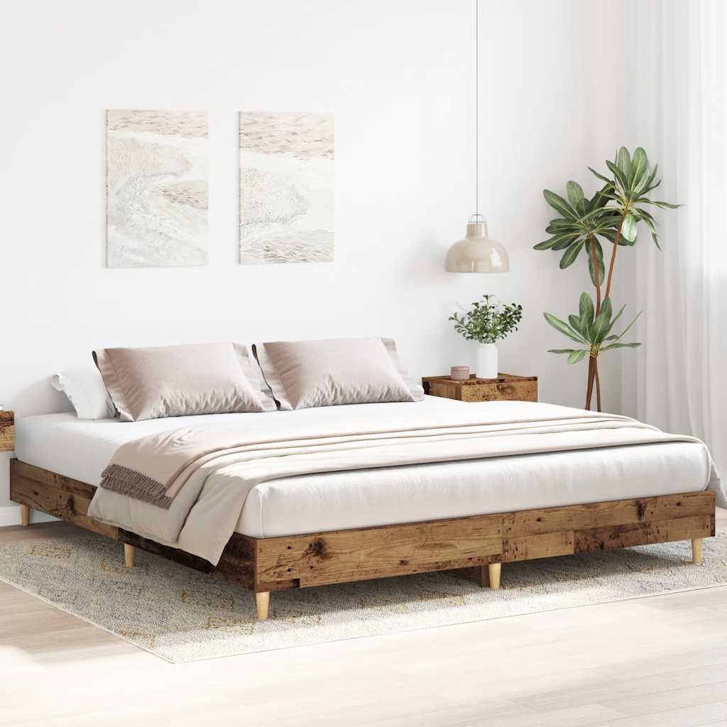 Bedframe zonder matras 180x200 cm bewerkt hout oud hout