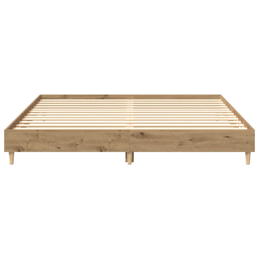 Bedframe zonder matras spaanplaat artisanaal eikenkleurig