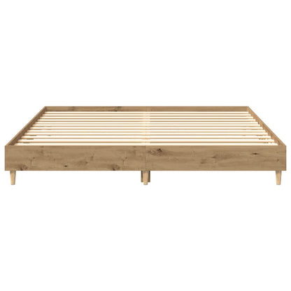 Bedframe zonder matras spaanplaat artisanaal eikenkleurig