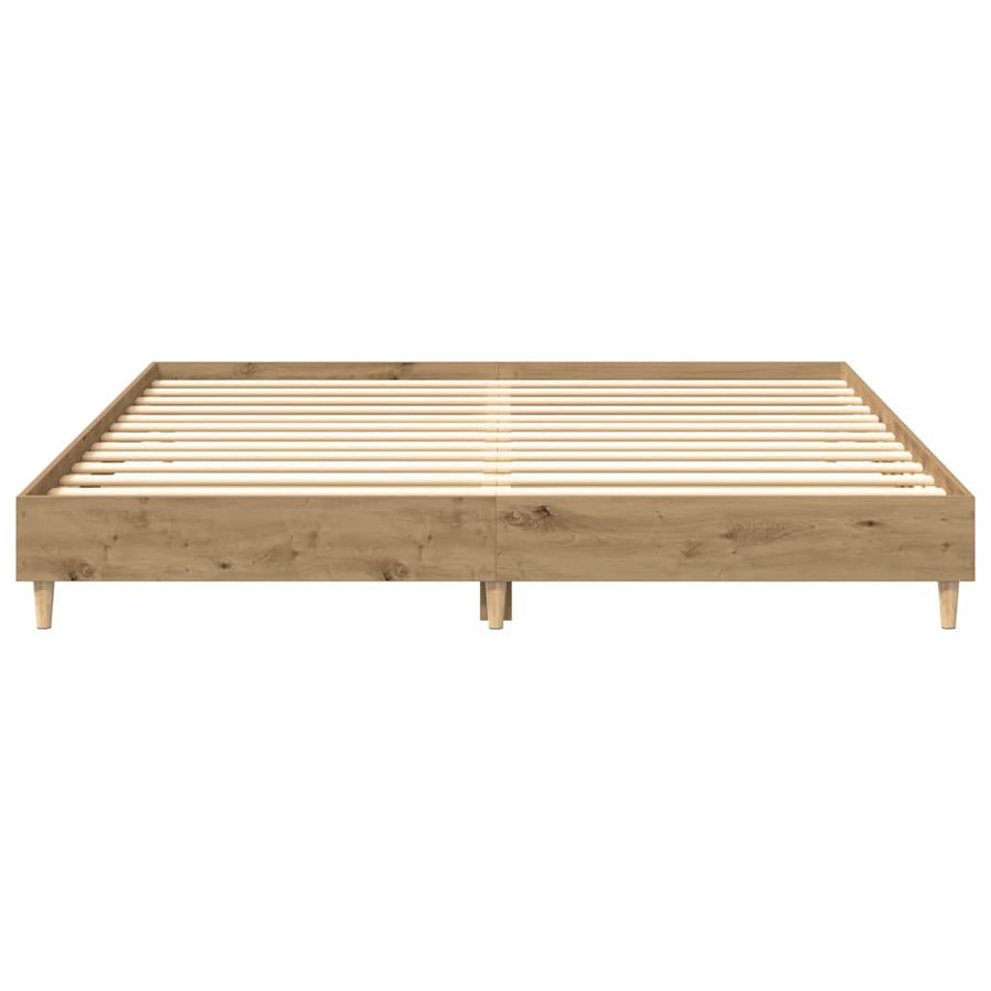 Bedframe zonder matras spaanplaat artisanaal eikenkleurig
