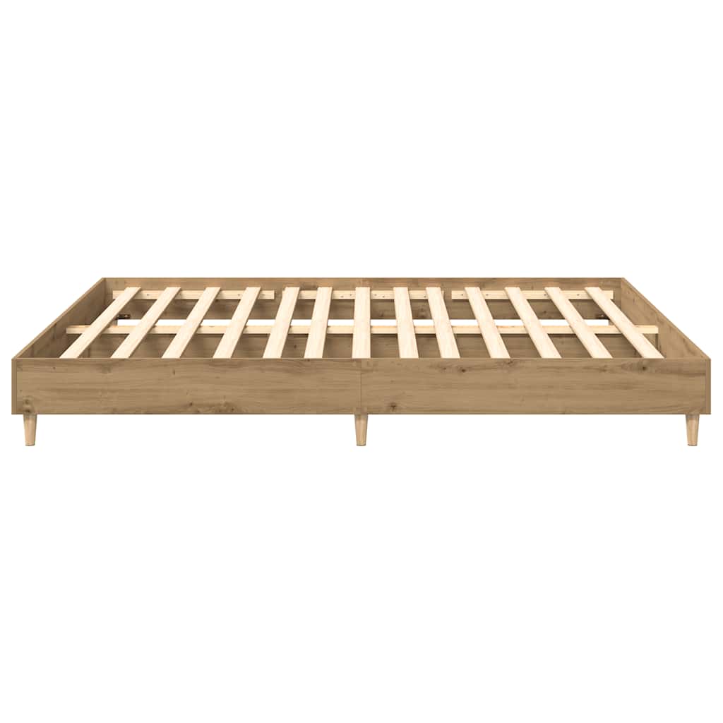 Bedframe zonder matras spaanplaat artisanaal eikenkleurig
