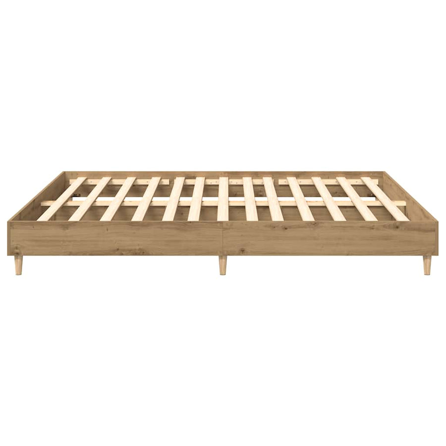 Bedframe zonder matras spaanplaat artisanaal eikenkleurig