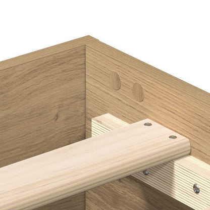 Bedframe zonder matras spaanplaat artisanaal eikenkleurig