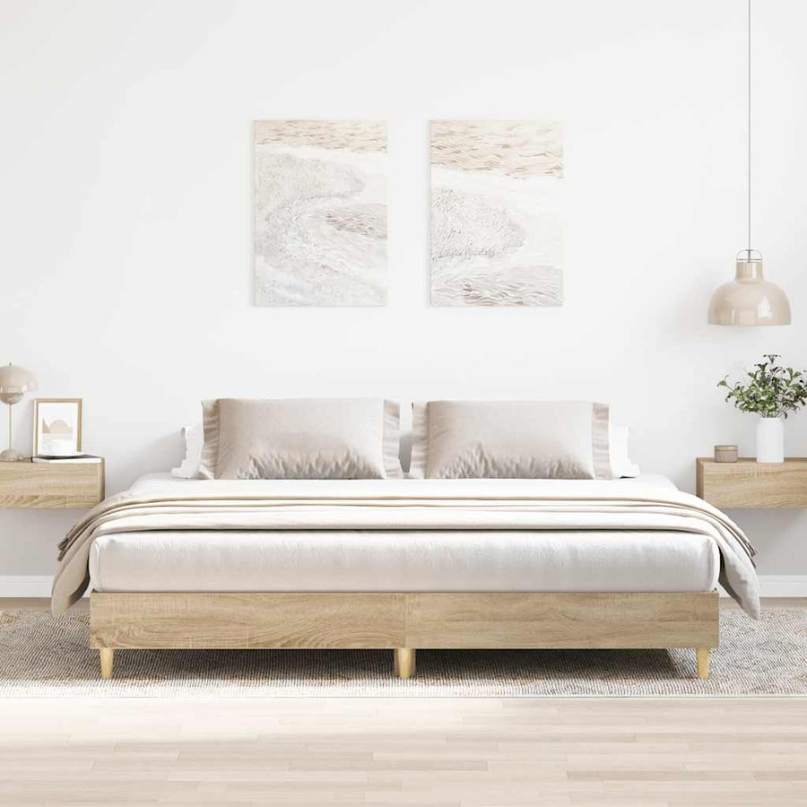 Bedframe zonder matras hout sonoma eikenkleurig 160x200 cm