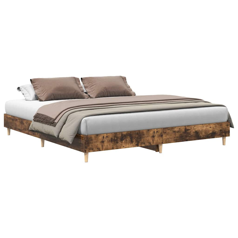 Bedframe zonder matras hout gerookt eikenkleurig 160x200 cm