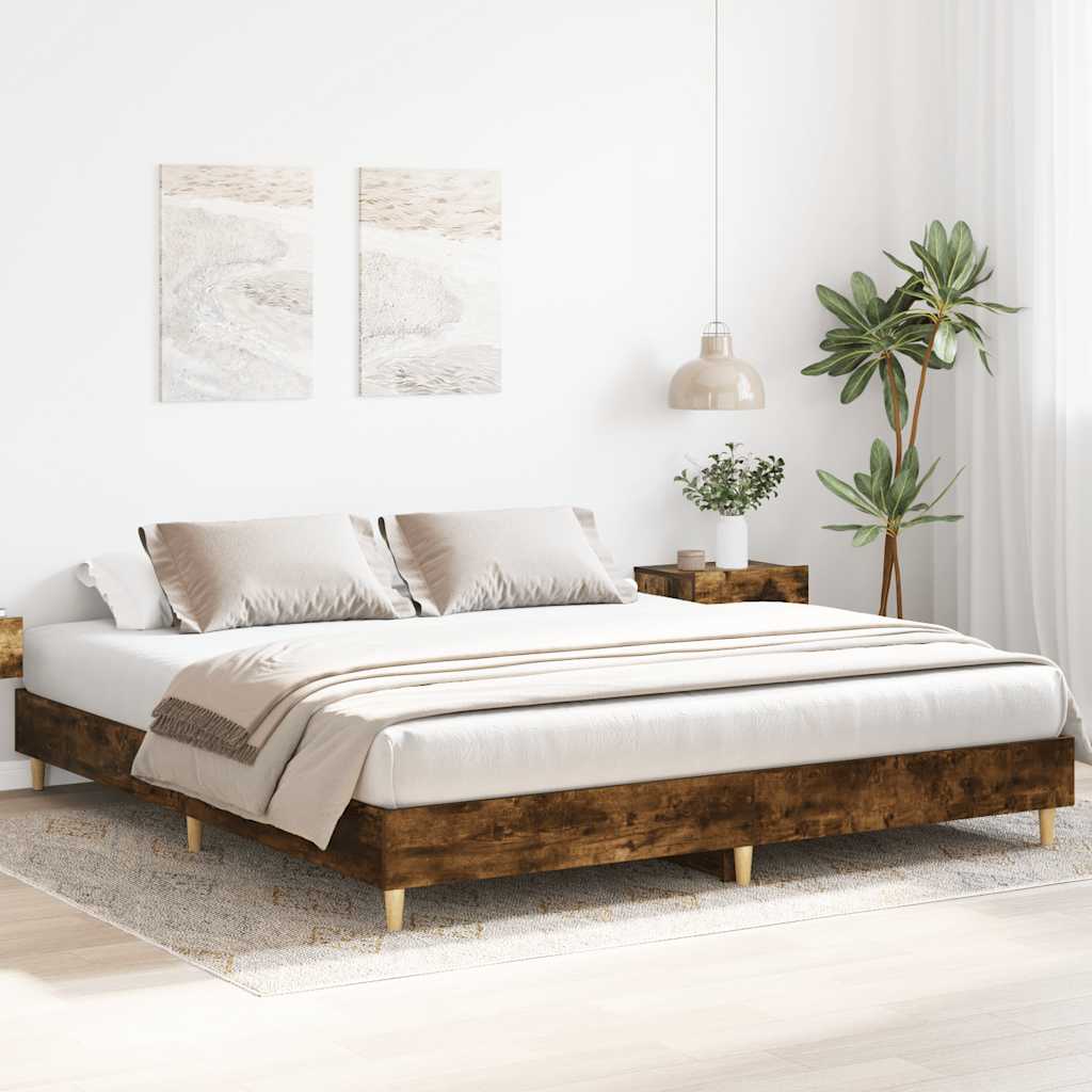 Bedframe zonder matras hout gerookt eikenkleurig 160x200 cm
