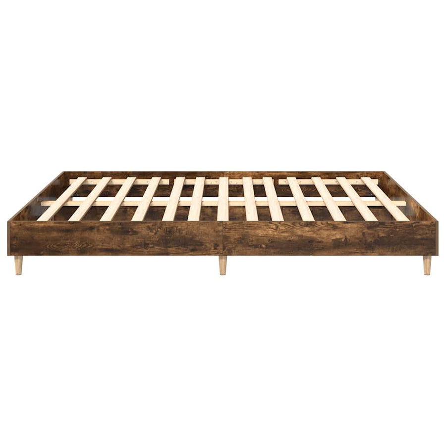 Bedframe zonder matras hout gerookt eikenkleurig 160x200 cm