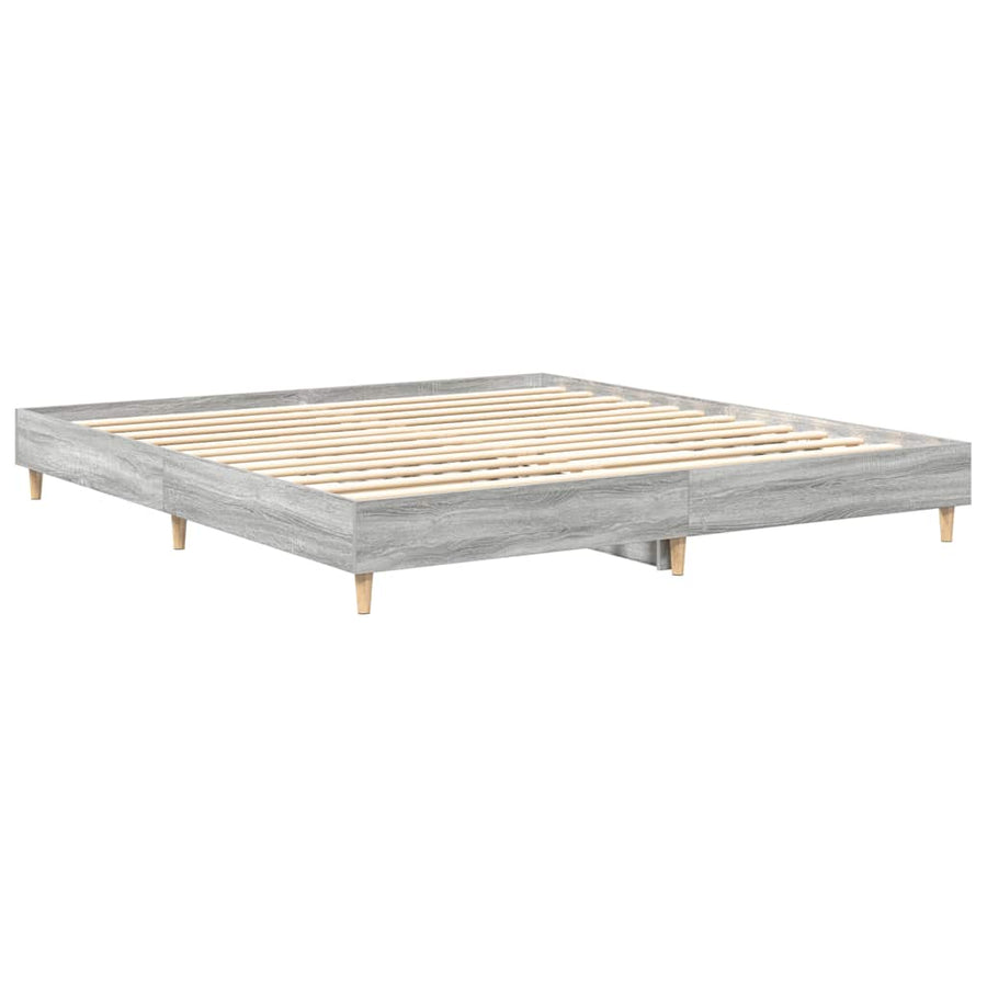Bedframe zonder matras 160x200 cm spaanplaat grijs Sonoma