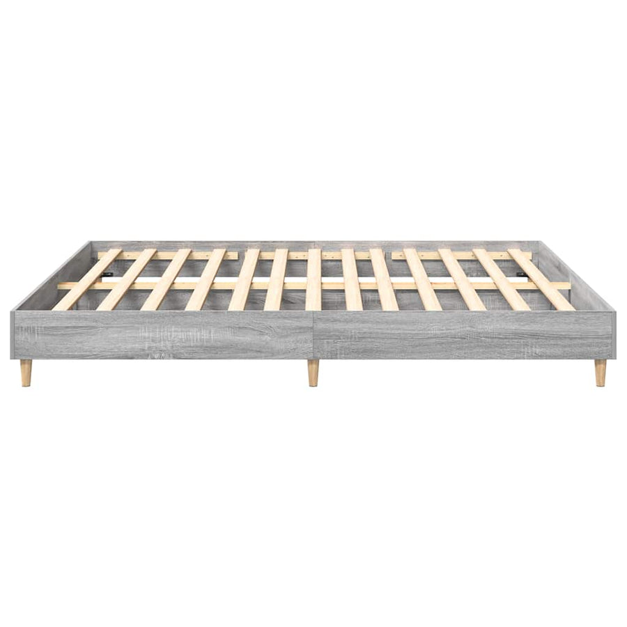 Bedframe zonder matras 160x200 cm spaanplaat grijs Sonoma