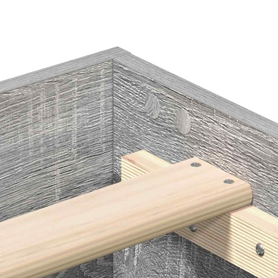Bedframe zonder matras 160x200 cm spaanplaat grijs Sonoma