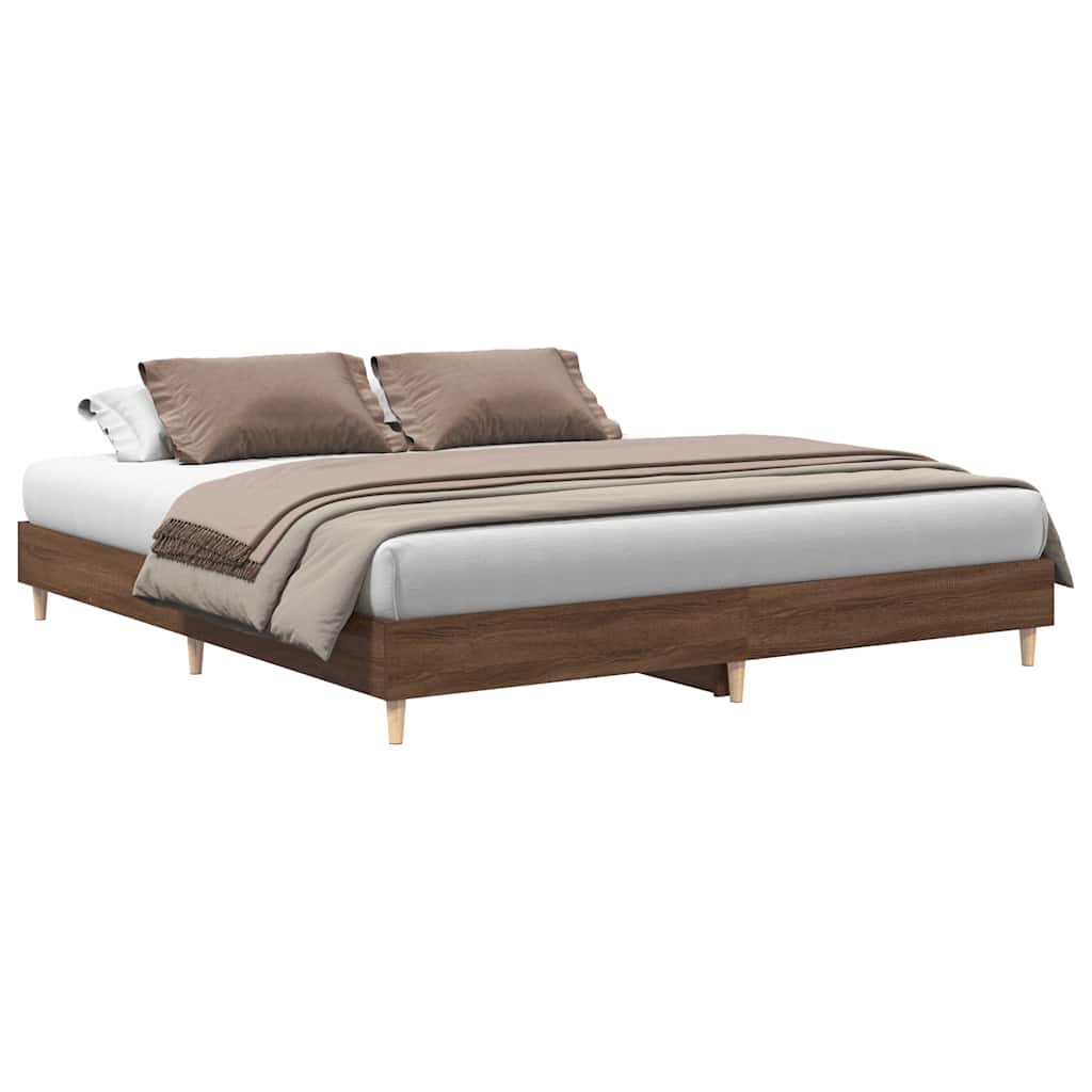 Bedframe zonder matras bewerkt hout bruin eikenkleur 160x200 cm