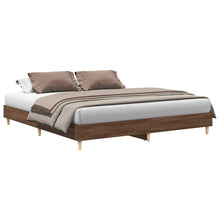Bedframe zonder matras bewerkt hout bruin eikenkleur 160x200 cm