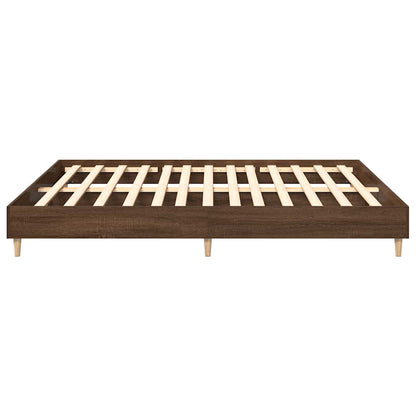 Bedframe zonder matras bewerkt hout bruin eikenkleur 160x200 cm