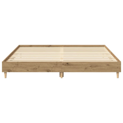 Bedframe zonder matras spaanplaat artisanaal eikenkleurig