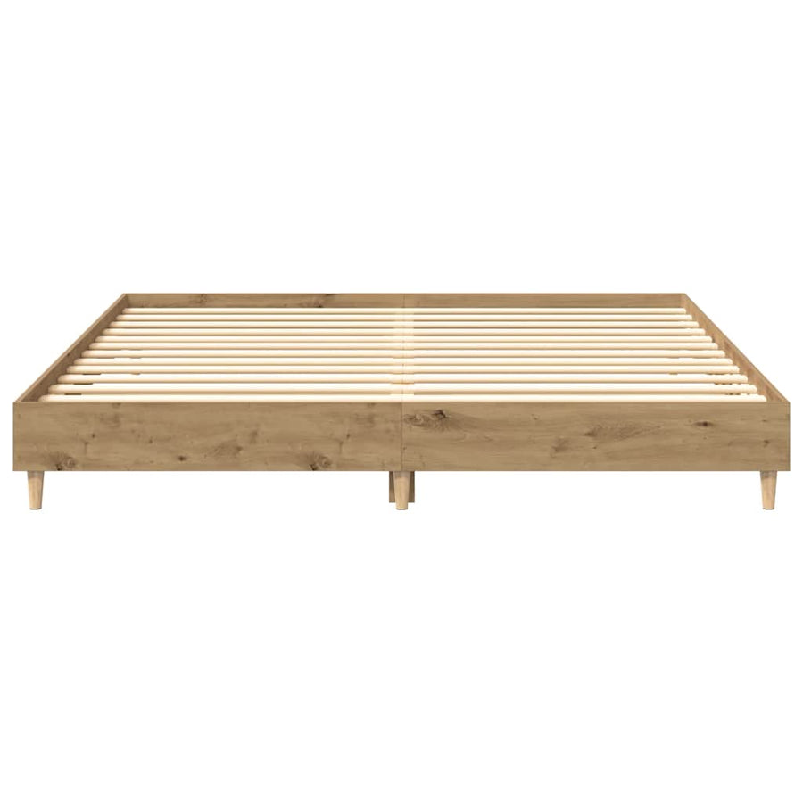 Bedframe zonder matras spaanplaat artisanaal eikenkleurig