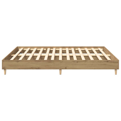 Bedframe zonder matras spaanplaat artisanaal eikenkleurig
