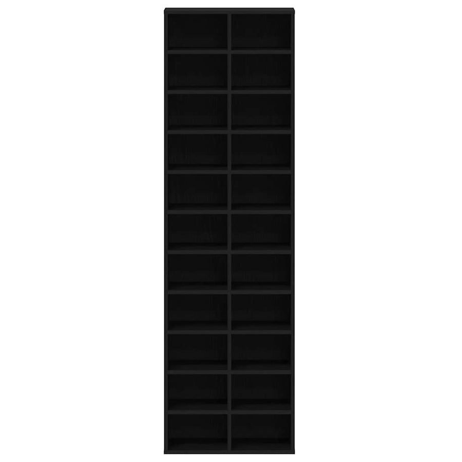 Schoenenkast 54x34x183 cm spaanplaat zwart eikenkleurig