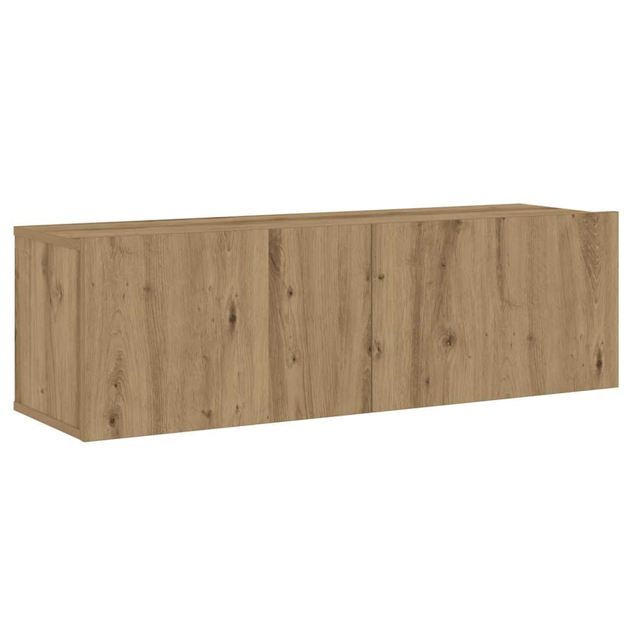 Tv-wandkasten 8 st bewerkt hout artisanaal eikenkleurig