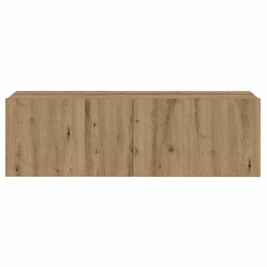 Tv-wandkasten 8 st bewerkt hout artisanaal eikenkleurig
