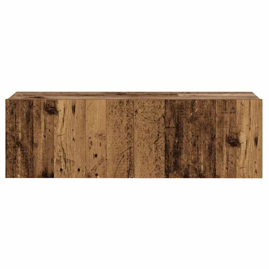 Tv-wandkasten 3 st bewerkt hout oud houtkleurig