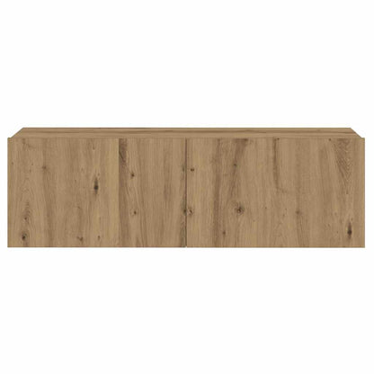 Tv-wandkasten 3 st bewerkt hout artisanaal eikenkleurig