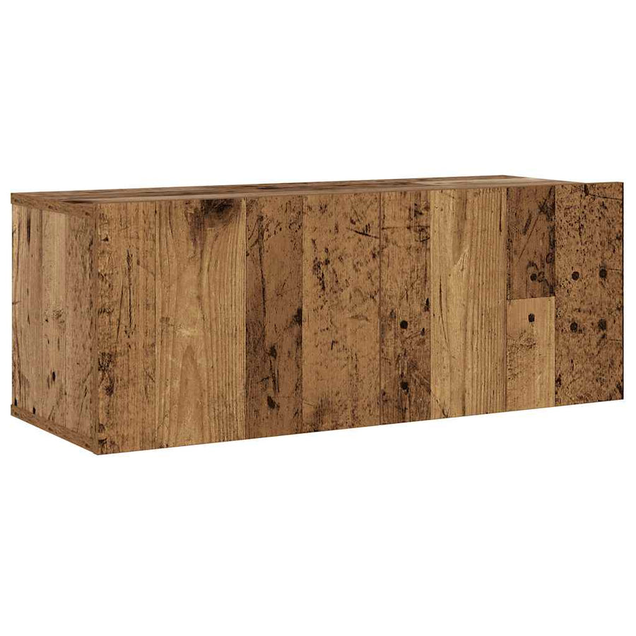 Tv-wandkasten 6 st bewerkt hout oud houtkleurig