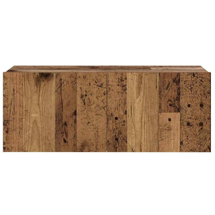 Tv-wandkasten 6 st bewerkt hout oud houtkleurig