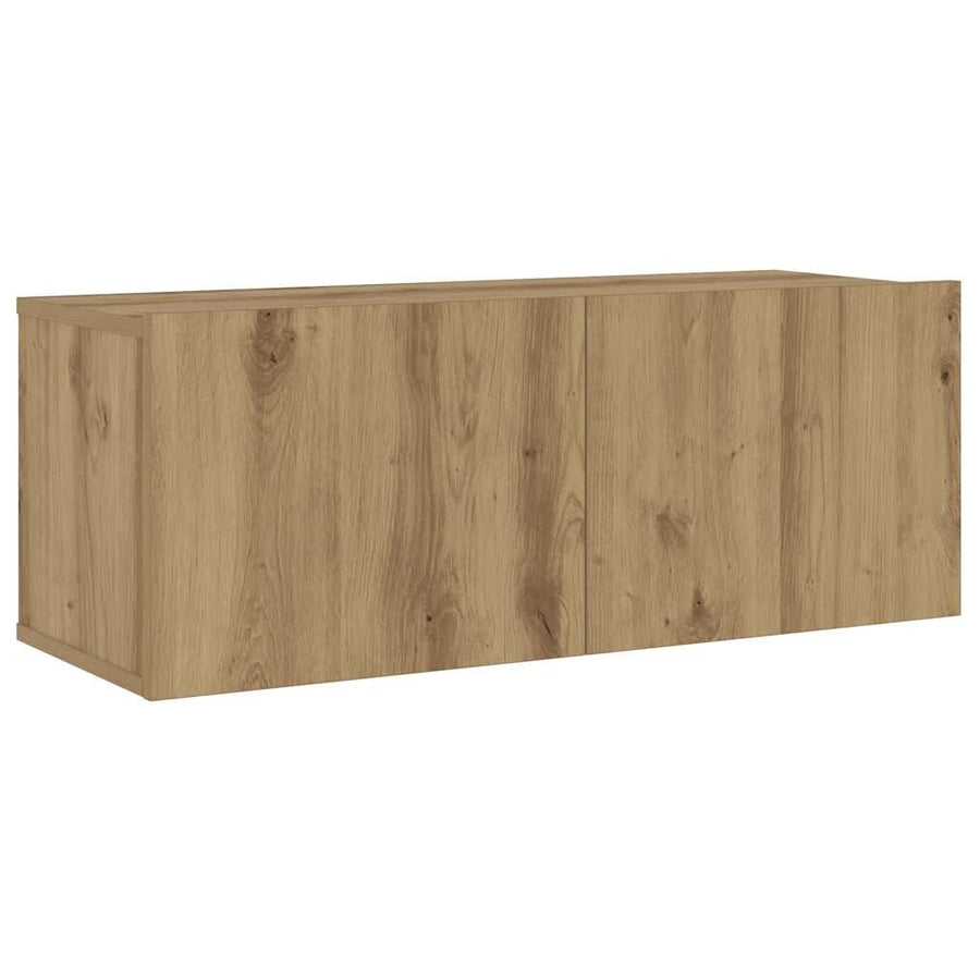 Tv-wandkasten 6 st bewerkt hout artisanaal eikenkleurig