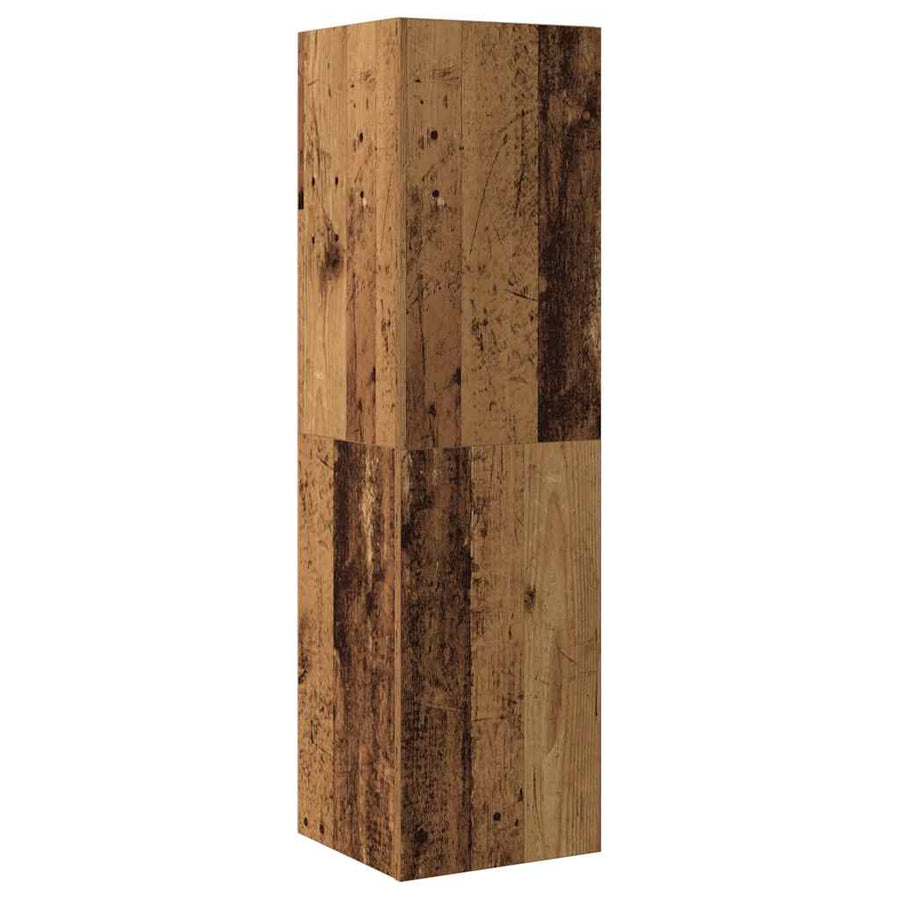 Tv-wandkasten 6 st bewerkt hout oud houtkleurig