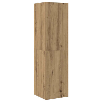 Tv-wandkasten 6 st bewerkt hout artisanaal eikenkleurig