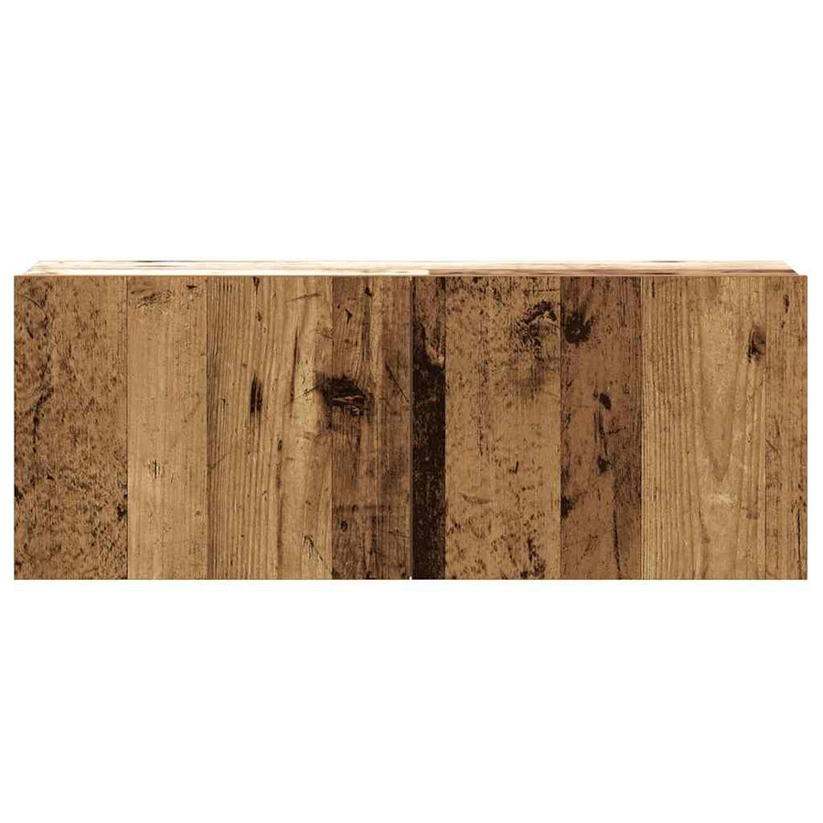 6-delig Tv-meubelset wandmontage bewerkt hout oud houtkleurig
