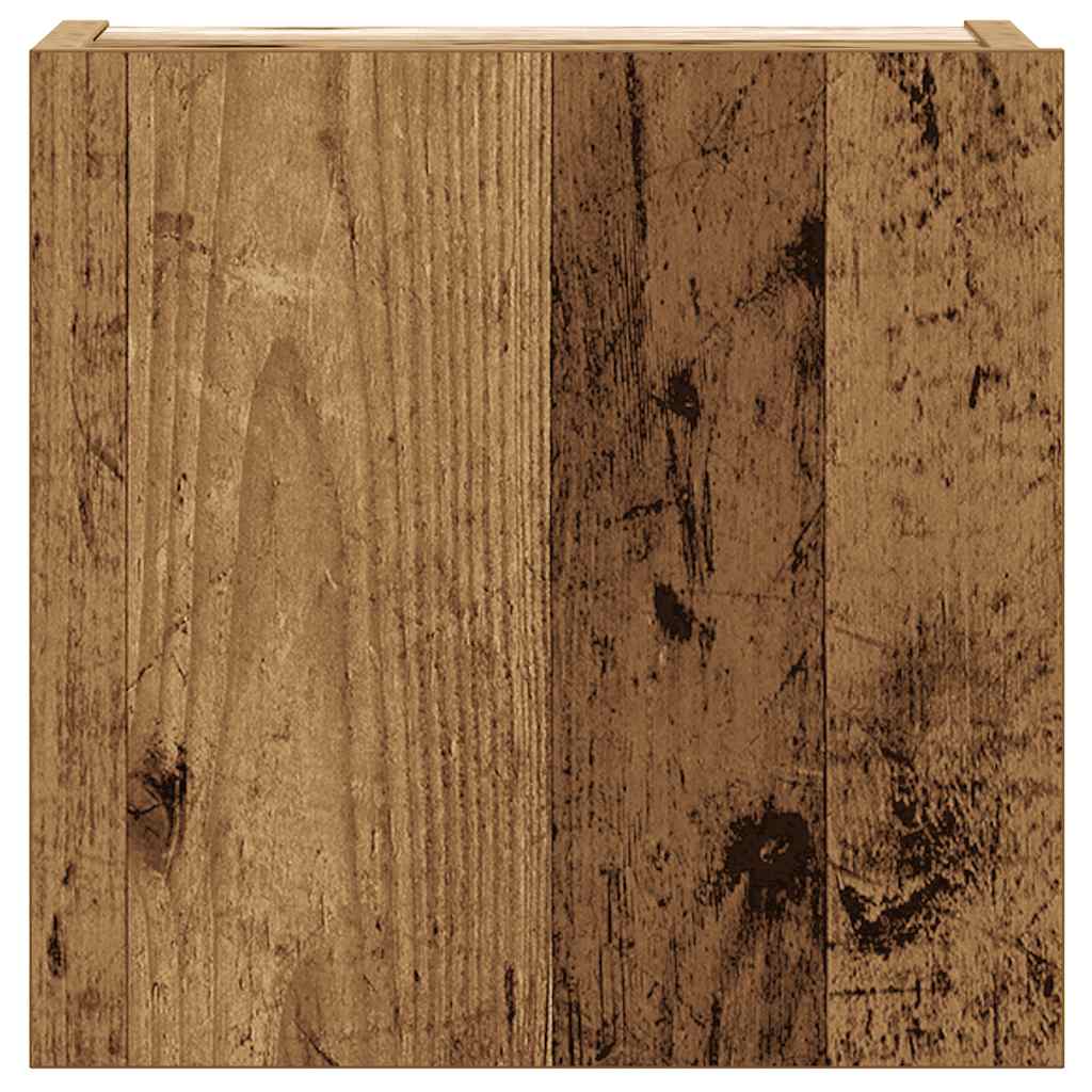 6-delig Tv-meubelset wandmontage bewerkt hout oud houtkleurig