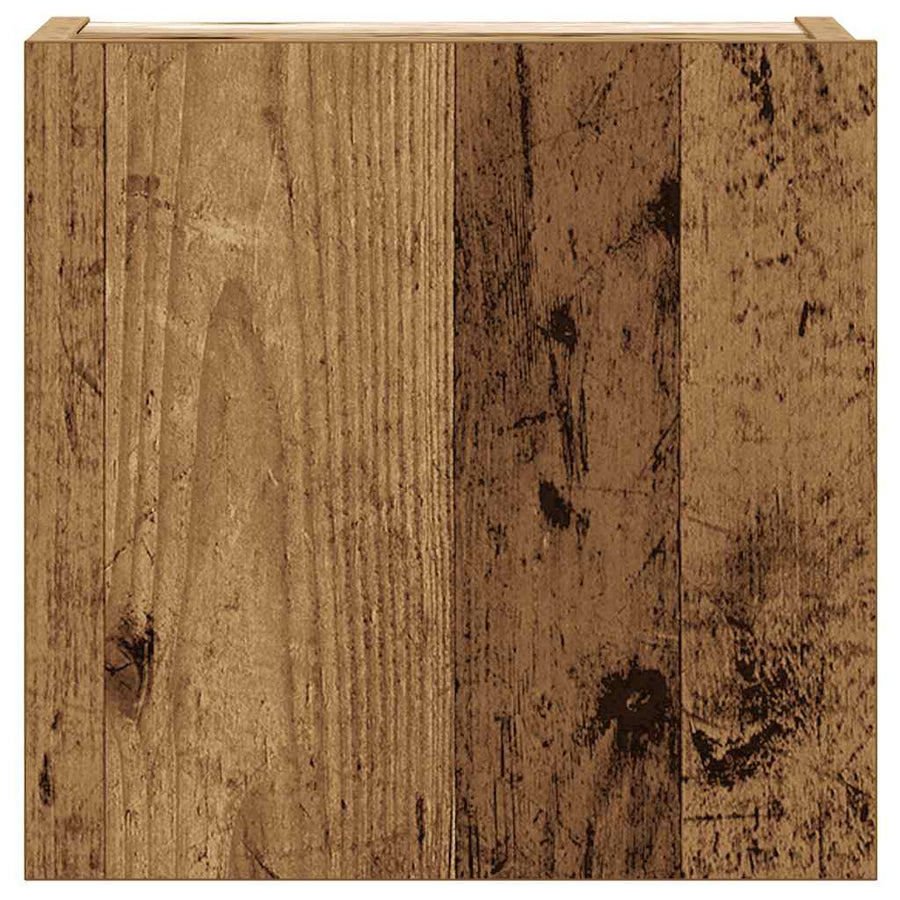 6-delig Tv-meubelset wandmontage bewerkt hout oud houtkleurig