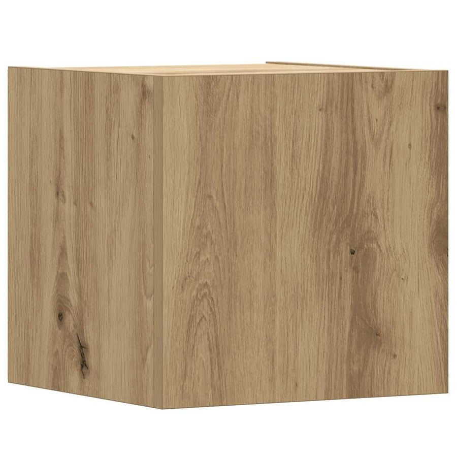 6-delig Tv-meubelset wandmontage bewerkt hout artisanaal eiken