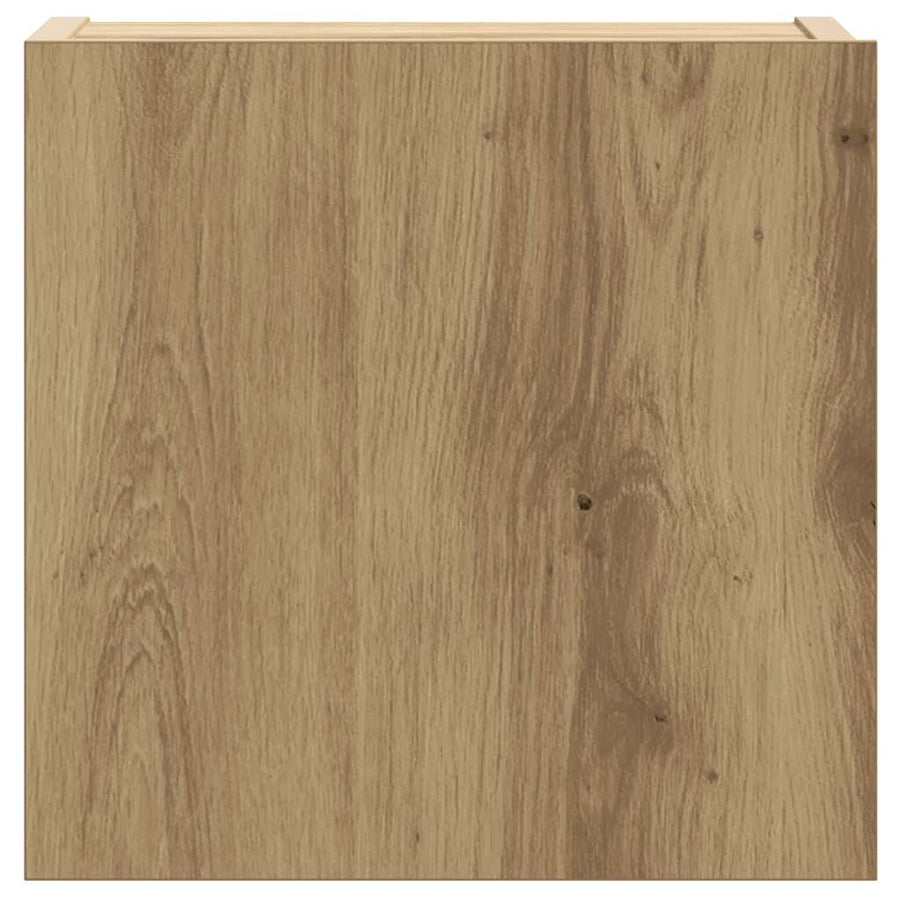 6-delig Tv-meubelset wandmontage bewerkt hout artisanaal eiken
