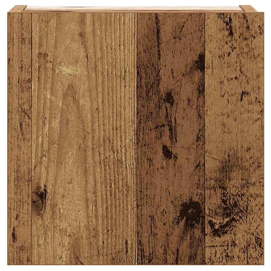 6-delig Tv-meubelset wandmontage bewerkt hout oud houtkleurig