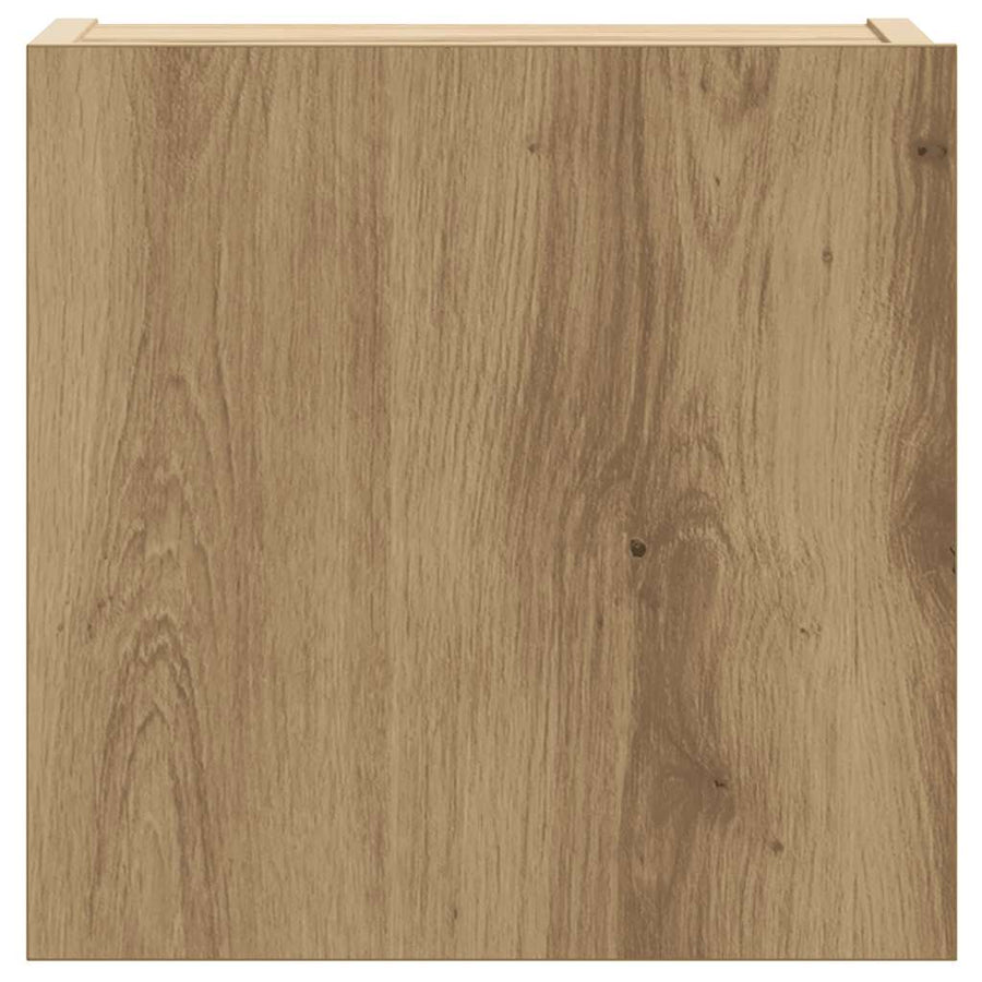 6-delig Tv-meubelset wandmontage bewerkt hout artisanaal eiken