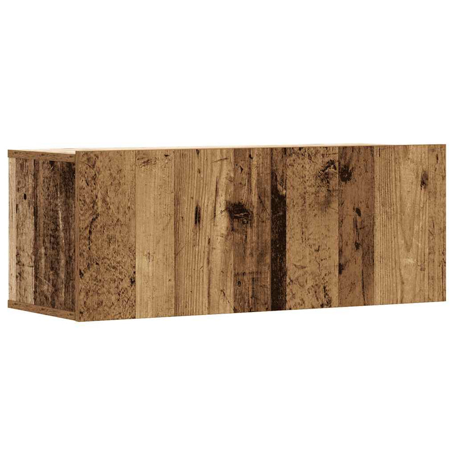 5-delig Tv-meubelset wandmontage bewerkt hout oud houtkleurig
