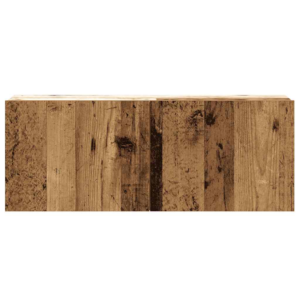 5-delig Tv-meubelset wandmontage bewerkt hout oud houtkleurig