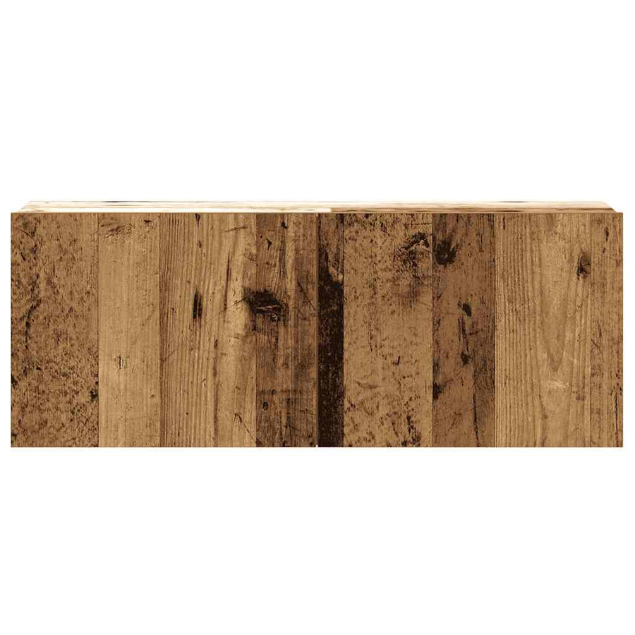 5-delig Tv-meubelset wandmontage bewerkt hout oud houtkleurig