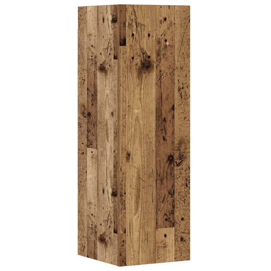 5-delig Tv-meubelset wandmontage bewerkt hout oud houtkleurig