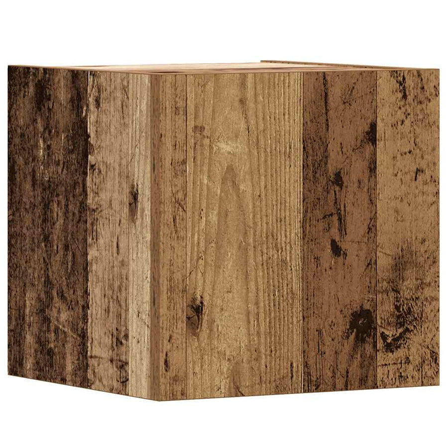 5-delig Tv-meubelset wandmontage bewerkt hout oud houtkleurig