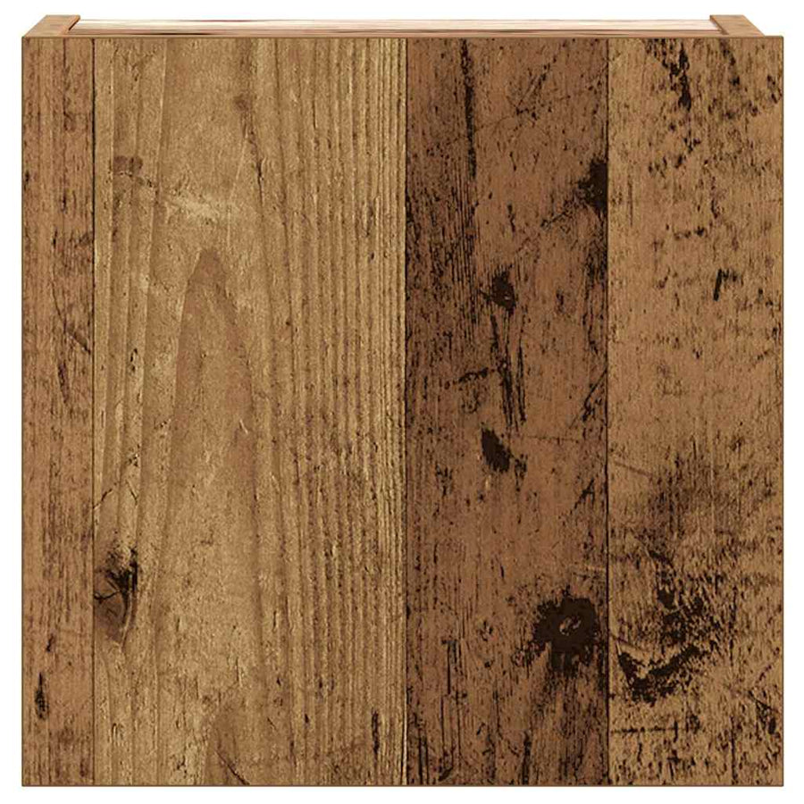 5-delig Tv-meubelset wandmontage bewerkt hout oud houtkleurig