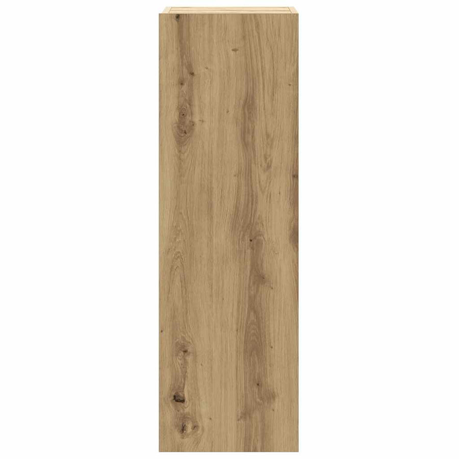 5-Delig Tv-Meubelset Wandmontage Bewerkt Hout Artisanaal Eiken