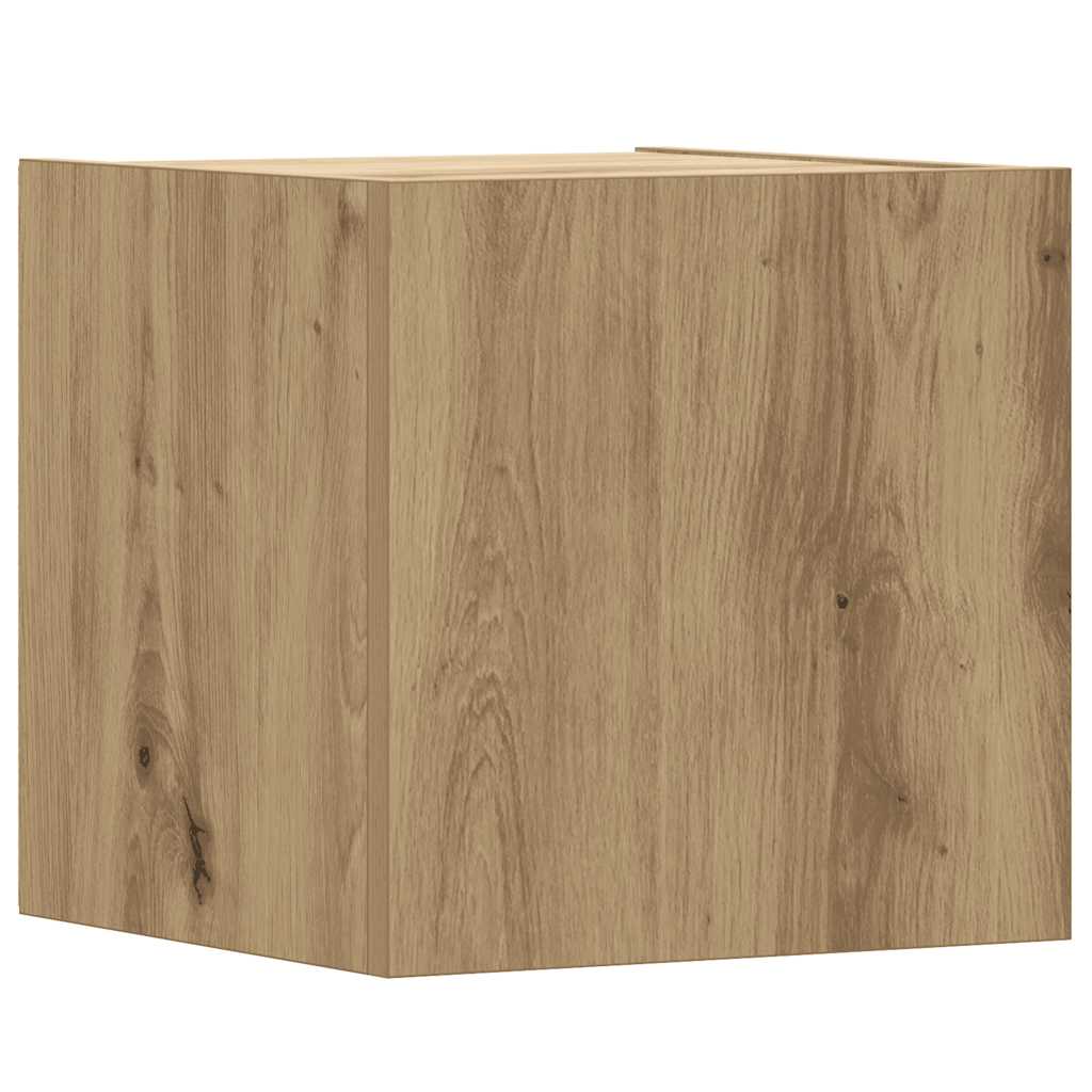 5-Delig Tv-Meubelset Wandmontage Bewerkt Hout Artisanaal Eiken
