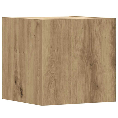 5-Delig Tv-Meubelset Wandmontage Bewerkt Hout Artisanaal Eiken